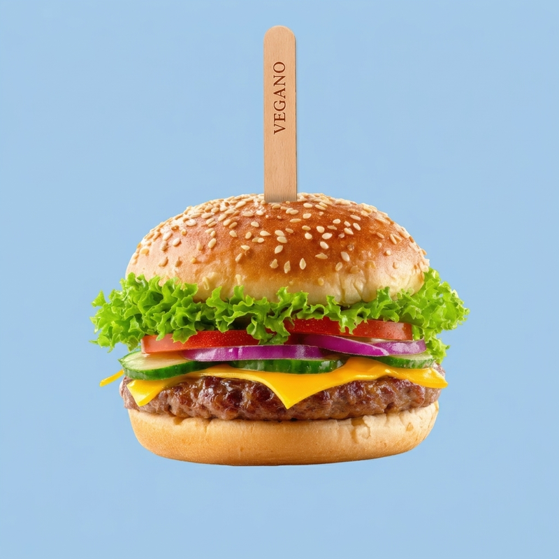 Panino con marcatore sul quale è scritto VEGANO
