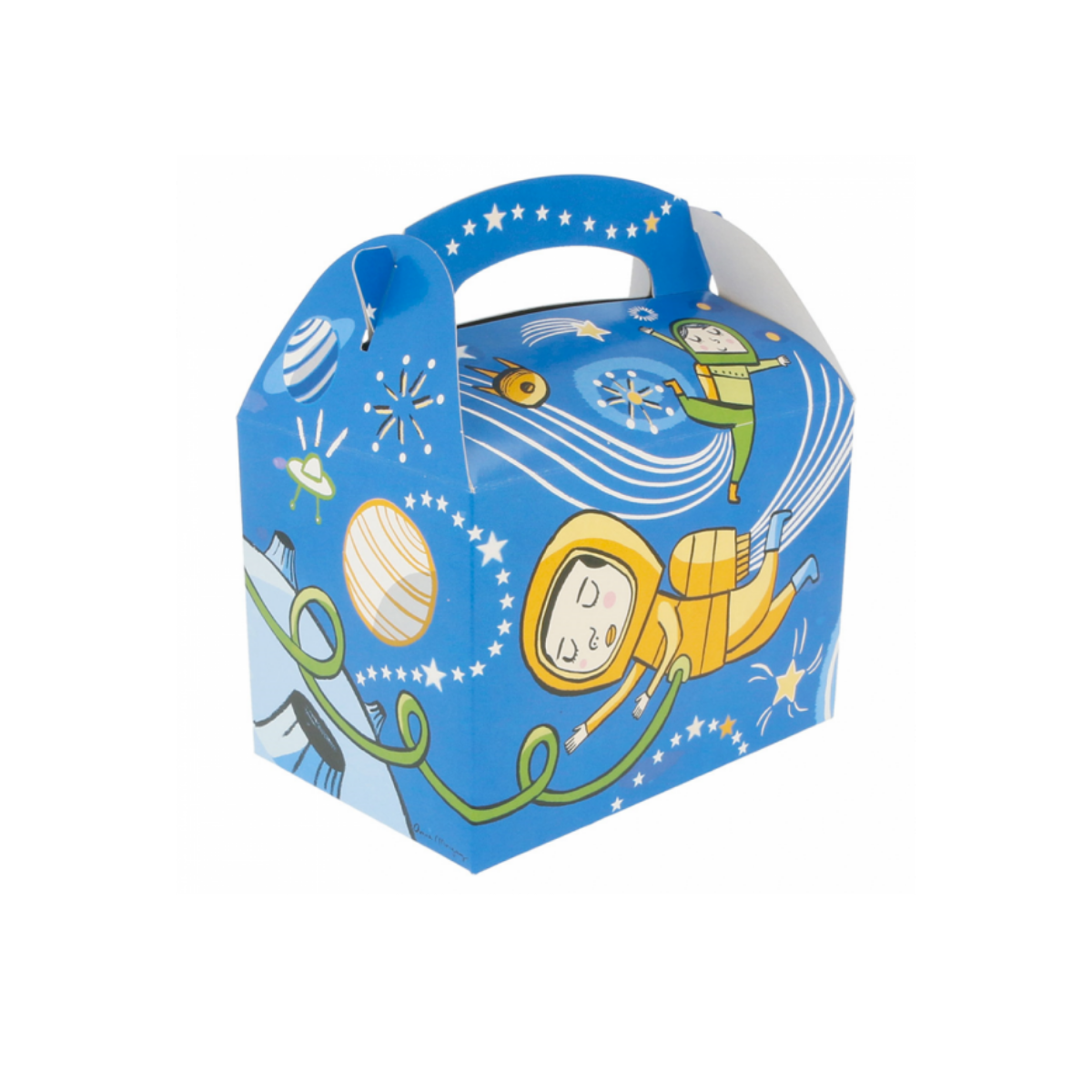 Scatola di cartone porta merenda on fantasia spazio