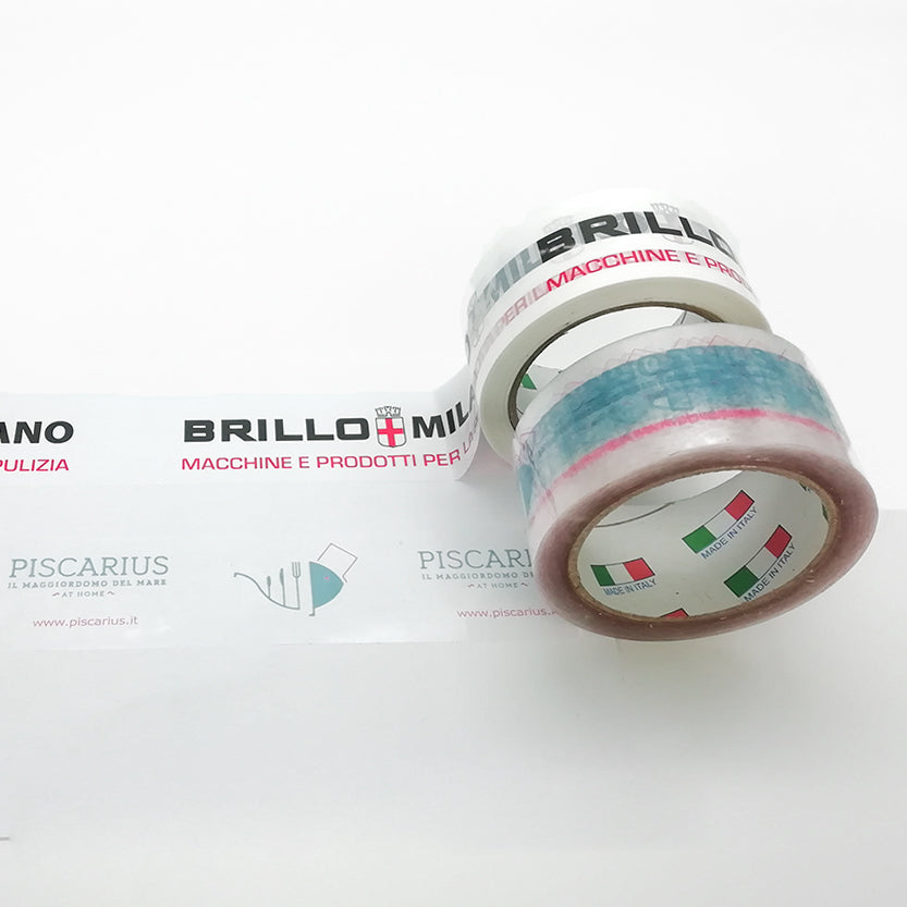 Nastro adesivo, personalizzato mostrato srotolato