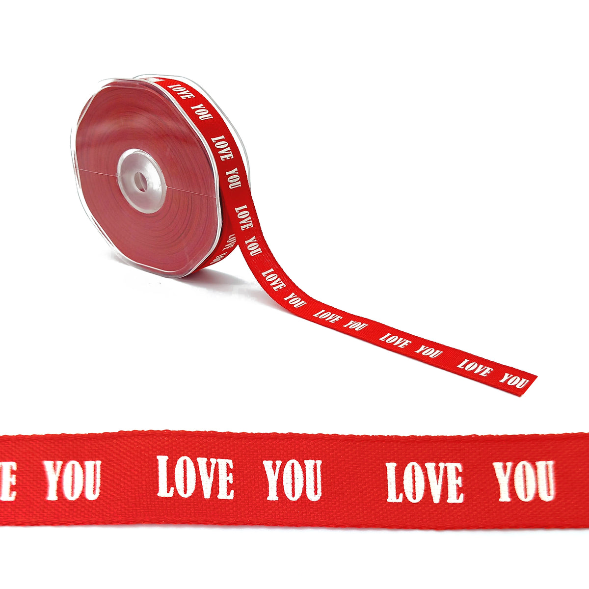 Nastro rosso con scritta LOVE YOU