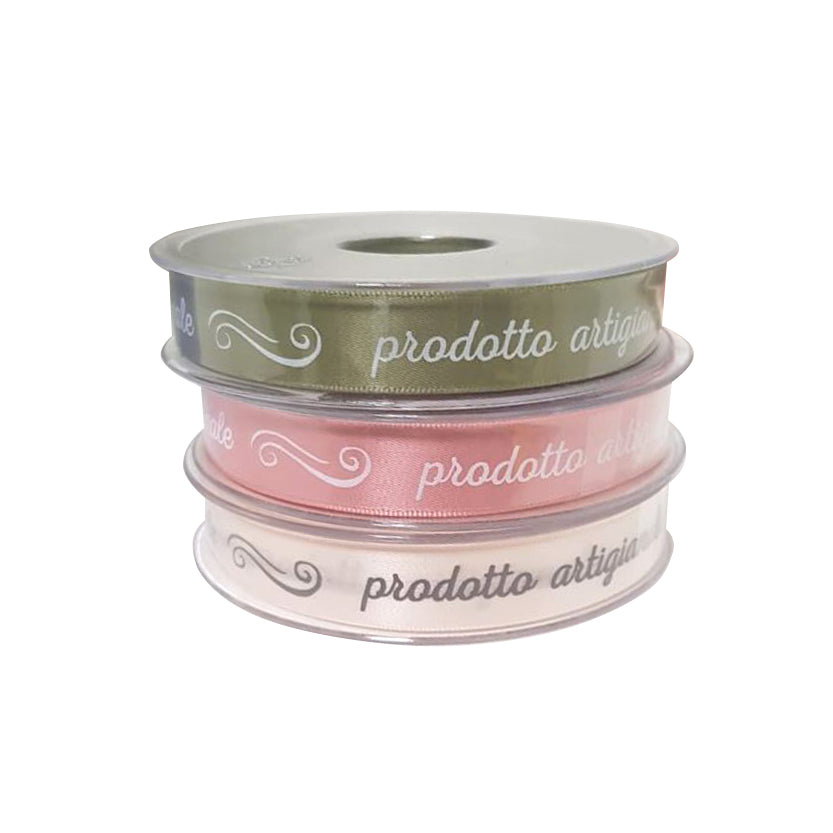 Nastri  con scritta prodotto artigianale tre diversi colori 