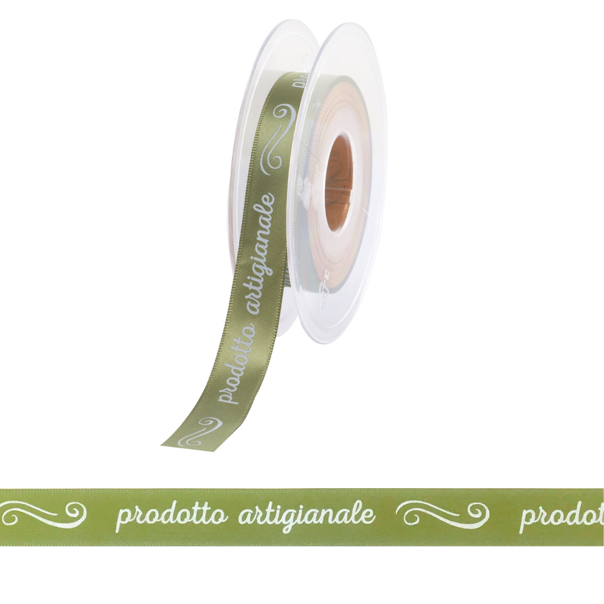 Nastro verde con scritto prodotto artigianale 