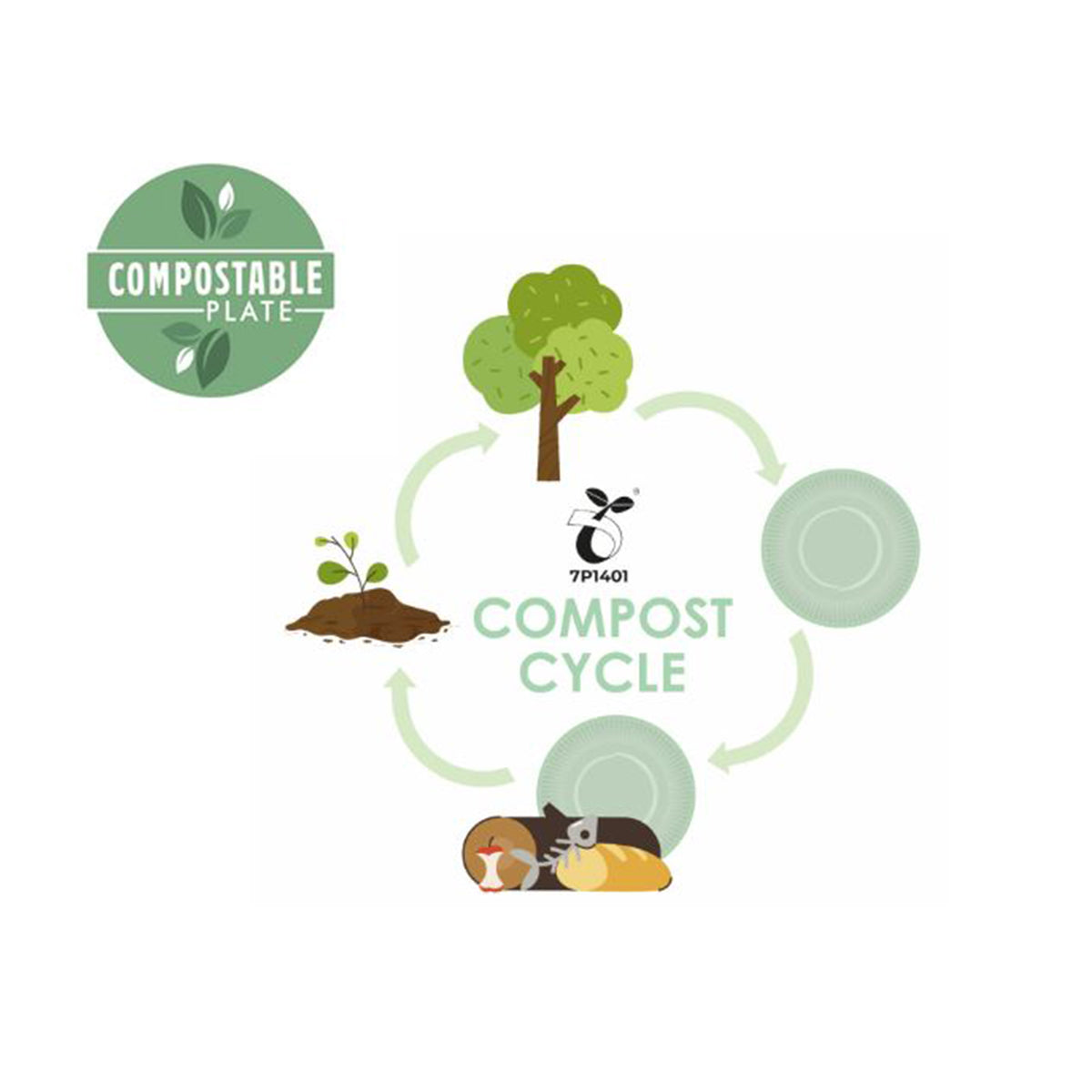 Disegno sul ciclo del compostabile 