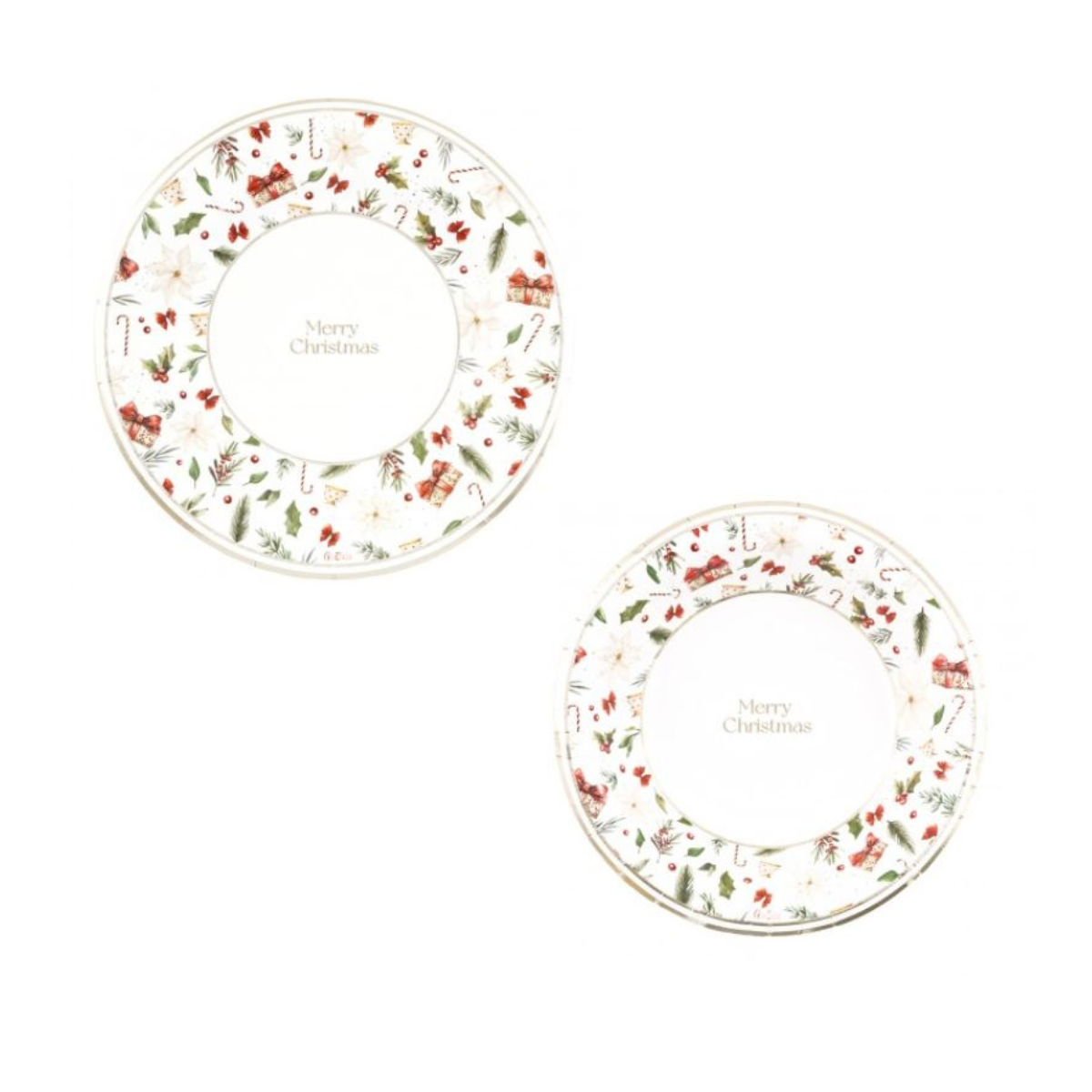 Piatti di carta monouso di natale, due misure diverse 