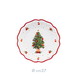 Piatto in carta  diametro 27 cm con fantasia natalizia 