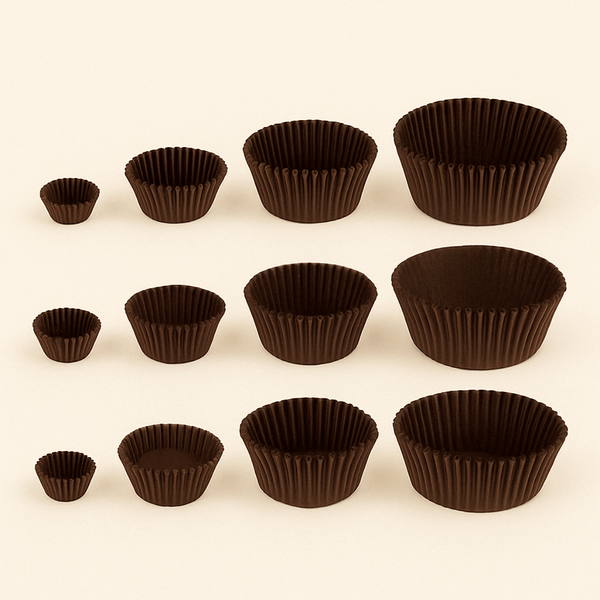 Pirottini Carta Marrone Quadrati 35x35mm – 2000 Pezzi Per Pasticceria Fredda, Cupcake E Dessert, Confezione Professionale