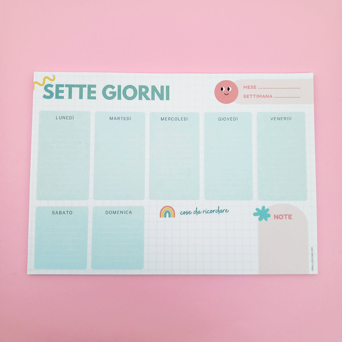 Planner sette giorni da scrivania 