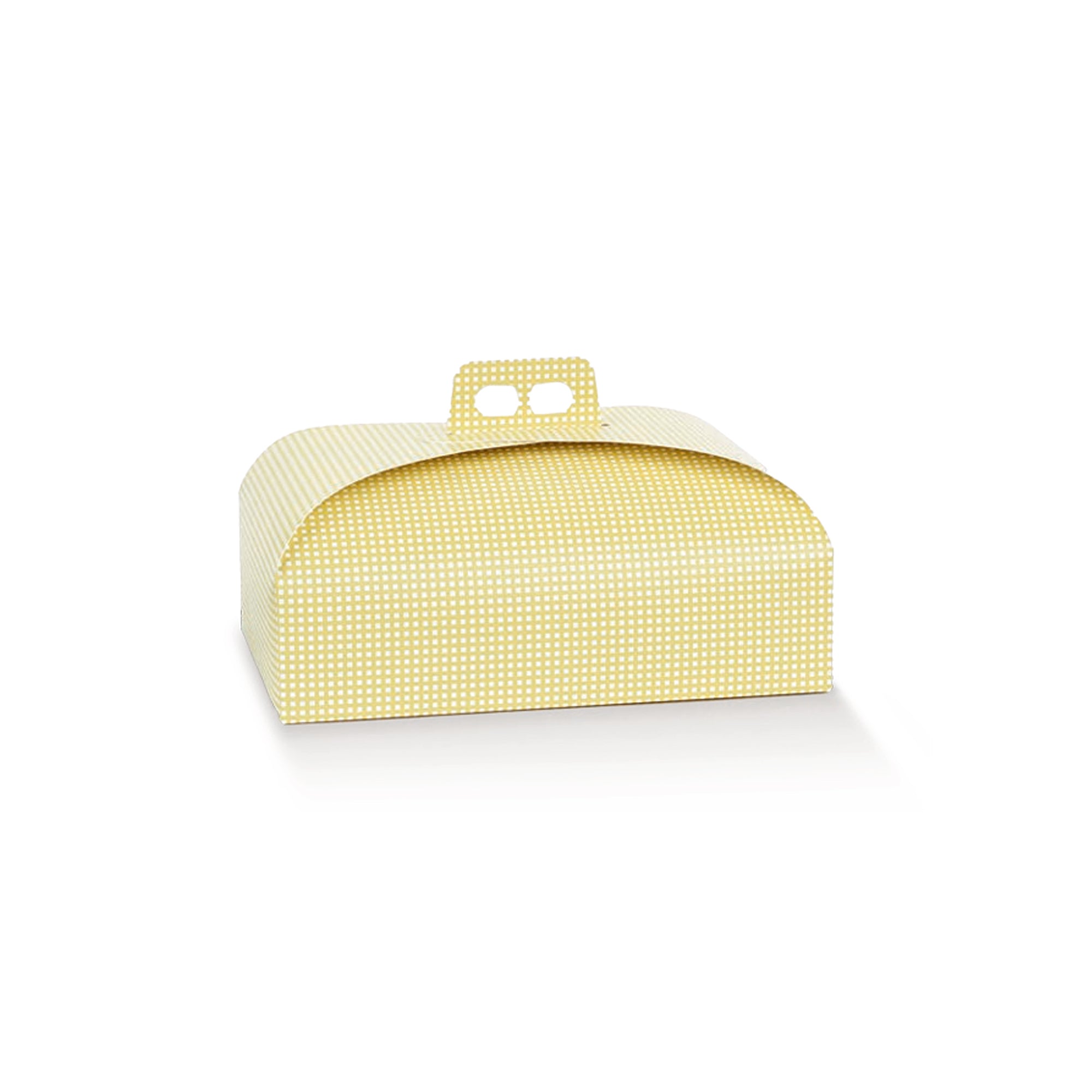 Scatola porta colomba a quadretti colore giallo