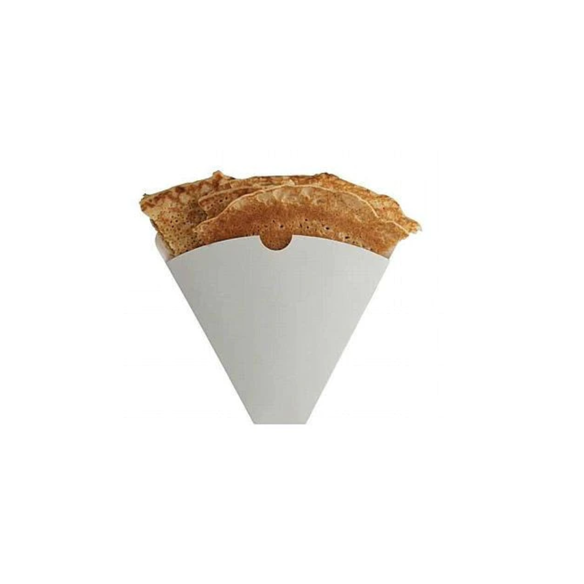 Porta  crepes di carta pieno a ventaglio, bianco