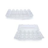 Confezione di plastica trasparente porta uova aperta e chiusa 