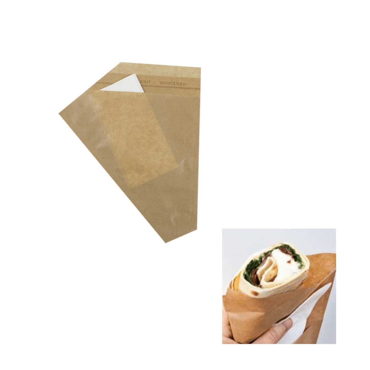 250 pz Porta piadina con tovagliolo € 0,126 cad+iva