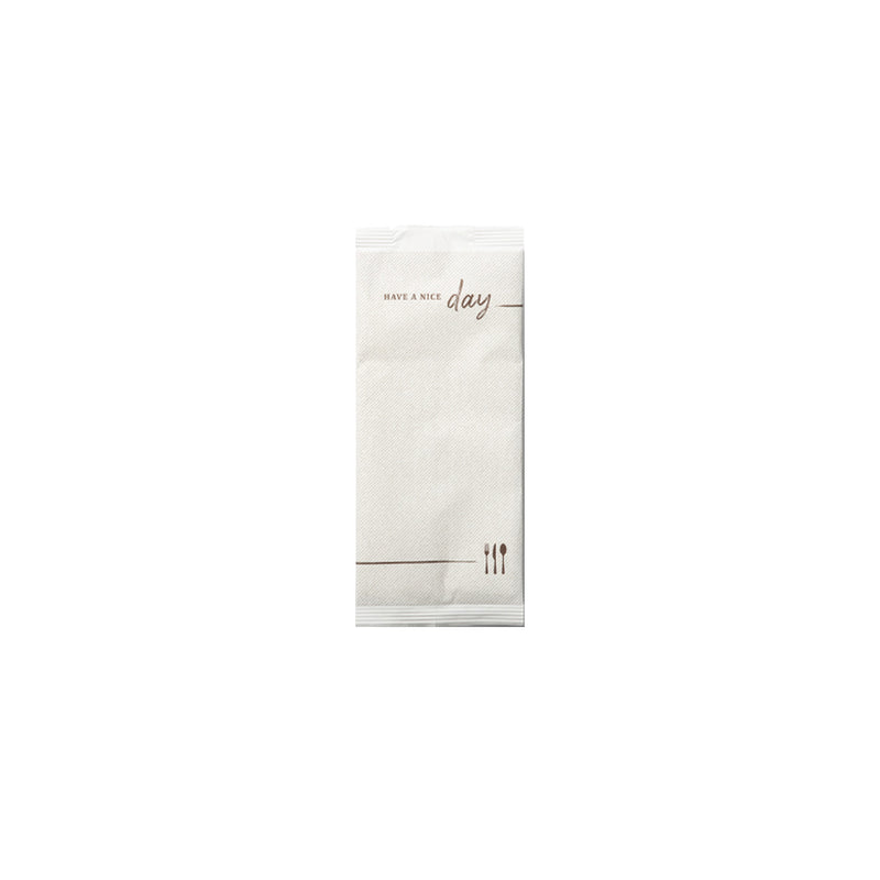 Porta posate bianco classico con scritta have a nice day 