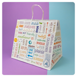 Shopper fondo largo stampa parole