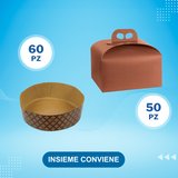 Promokit stampo panettone di carta e scatola porta panettone marrone