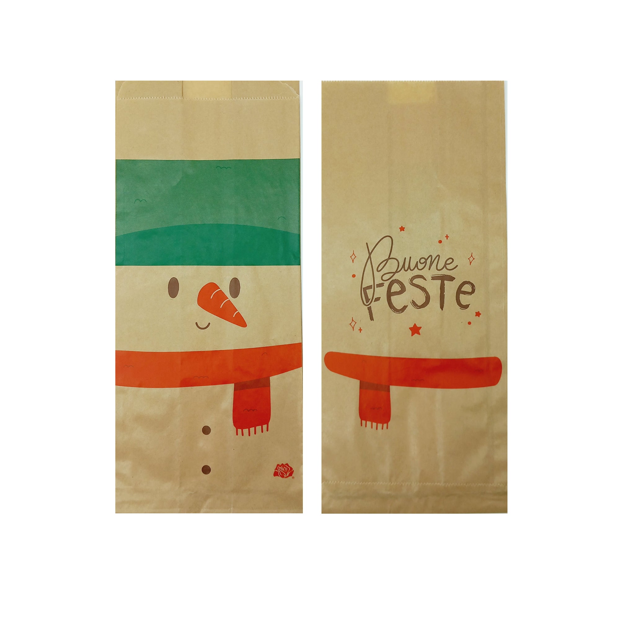 Sacchetti avana con fantasie natalizie, fronte retro