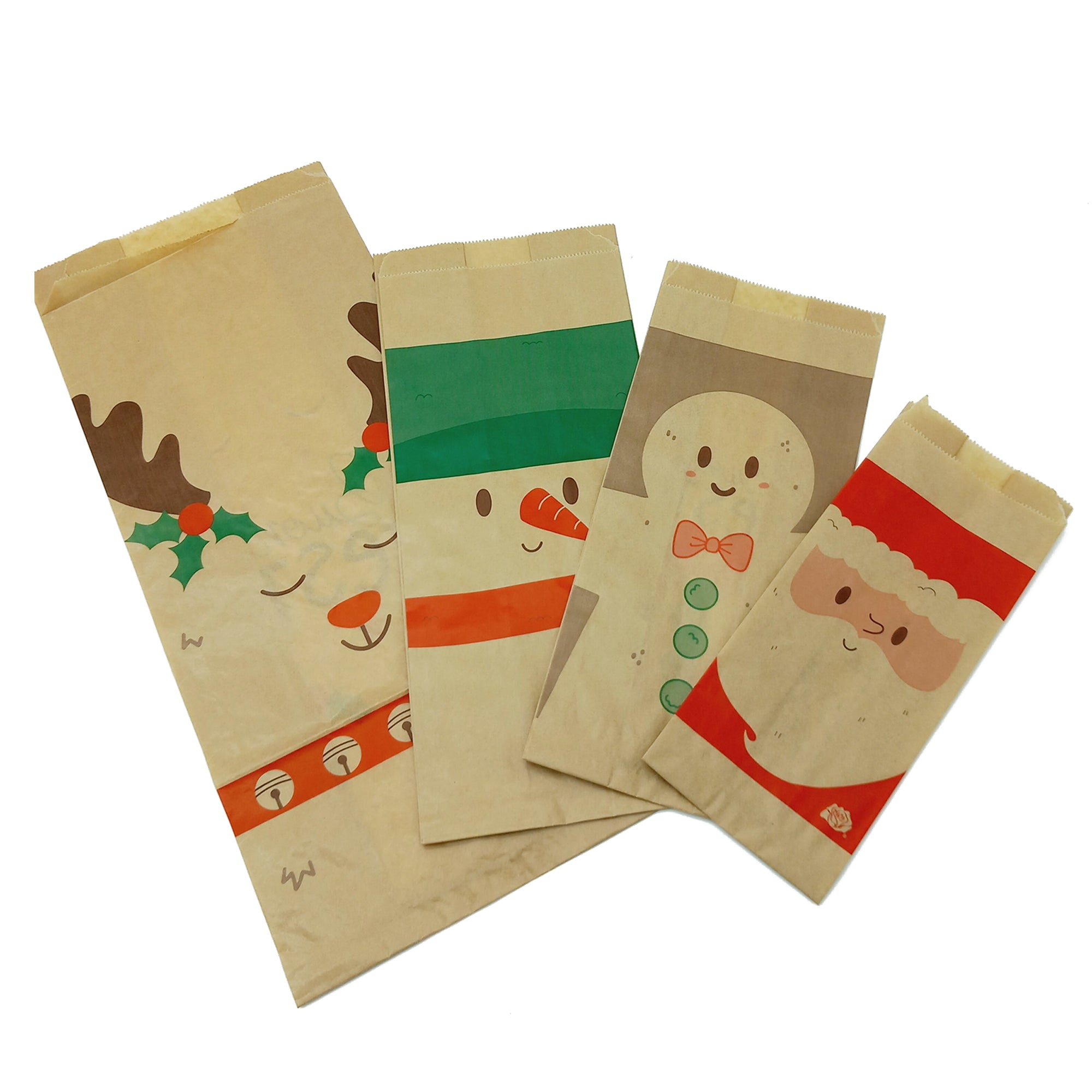 Sacchetti avana con fantasie natalizie, diverse grafiche e diverse forme