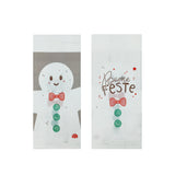 Sacchetti bianchi con fantasie natalizie, diverse grafiche e diverse forme