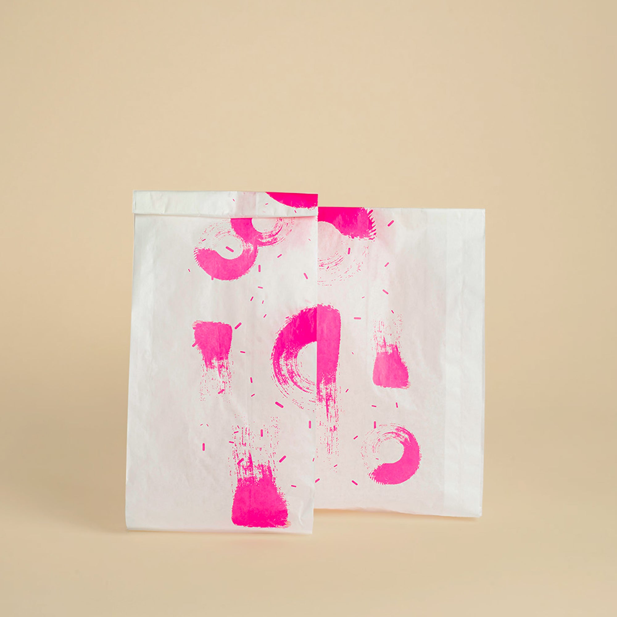 Sacchetto porta pane bianco con fantasia fucsia 