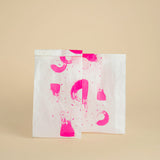 Sacchetto porta pane bianco con fantasia fucsia 