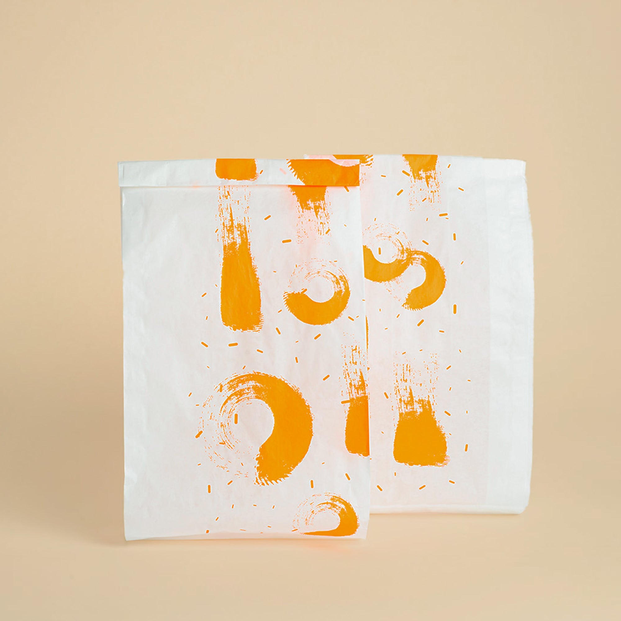 Sacchetto porta pane bianco con fantasia arancio