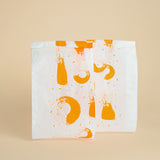 Sacchetto porta pane bianco con fantasia arancio