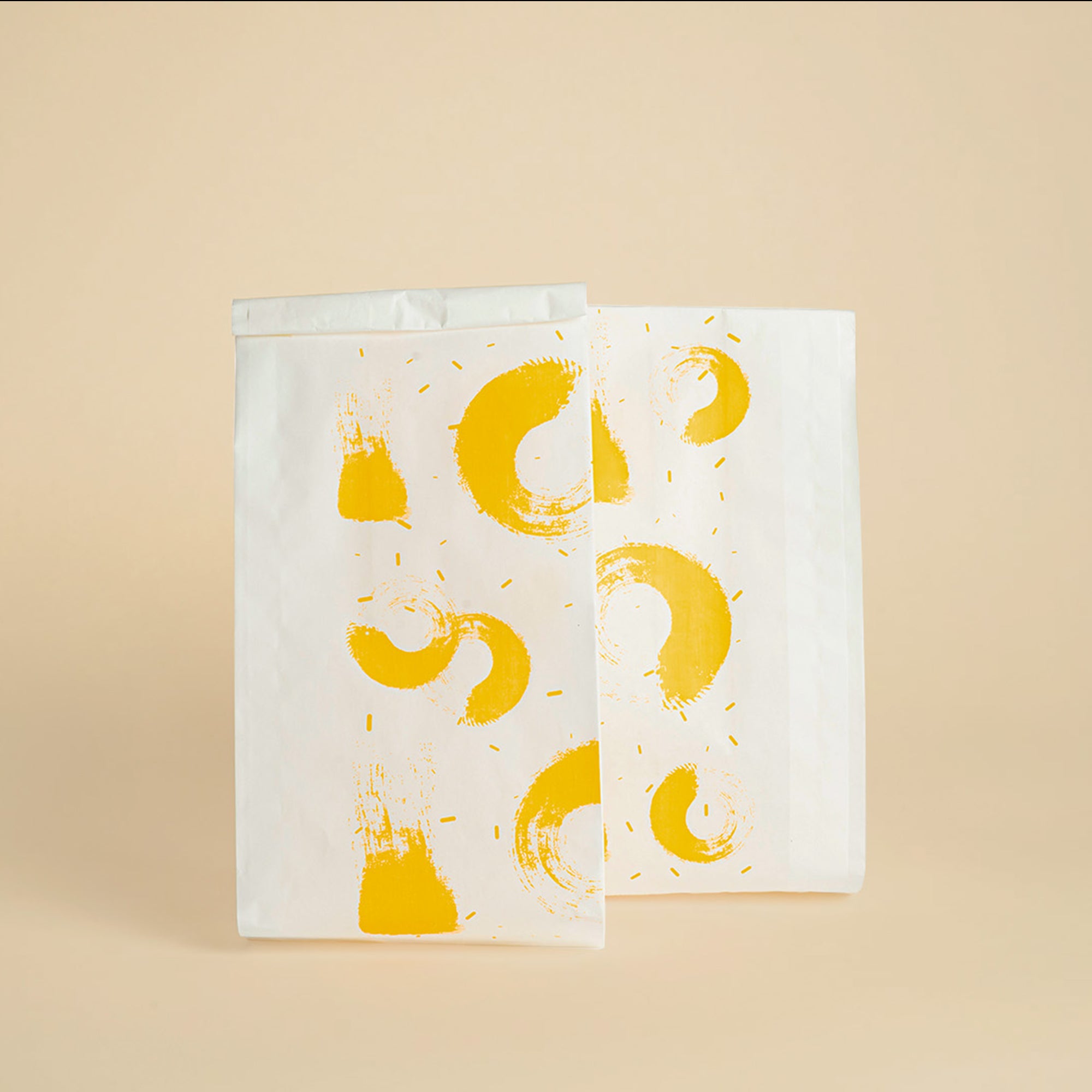 Sacchetto porta pane bianco con fantasia gialla