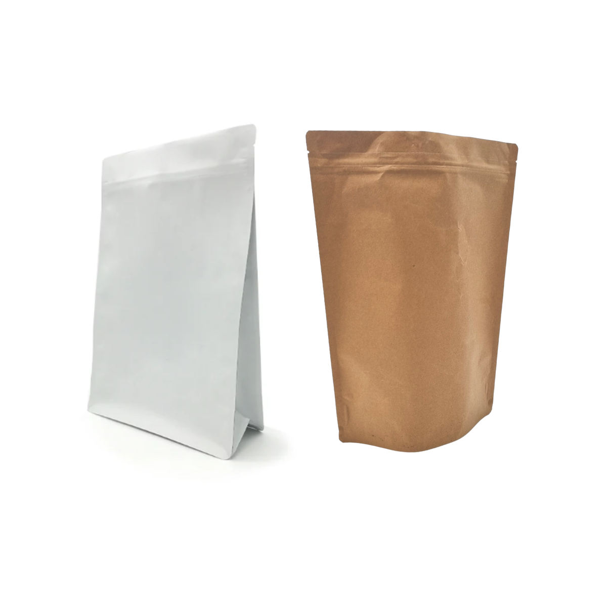 Sacchetto con zip uno avana ed uno bianco