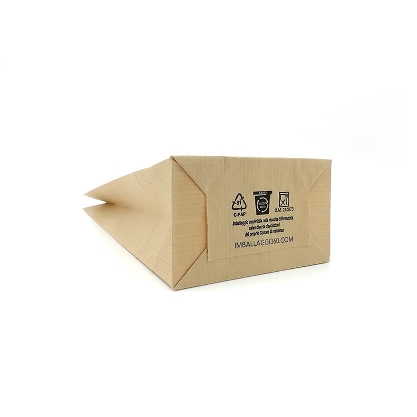 Sacchetto biscotto in carta con finestra personalizzabile con stampa 1 colore