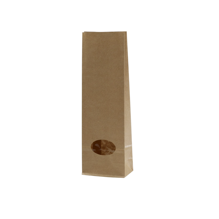 12 Sacchetti Regalo In Carta Kraft Bianca Con Finestra
