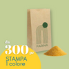 Sacchetto in carta avana per farina con stampa logo personalizzato. Scritta in primo piano da 300pz stampa 1 colore