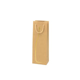 Sacchetto porta bottiglia color avana con stampa silhouette  oro bottiglia