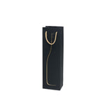 Sacchetto porta bottiglia color nero con stampa silhouette  oro bottiglia