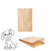 sacchetto doggybag mostrato steso e aperto e disegno di un cane stilizzato