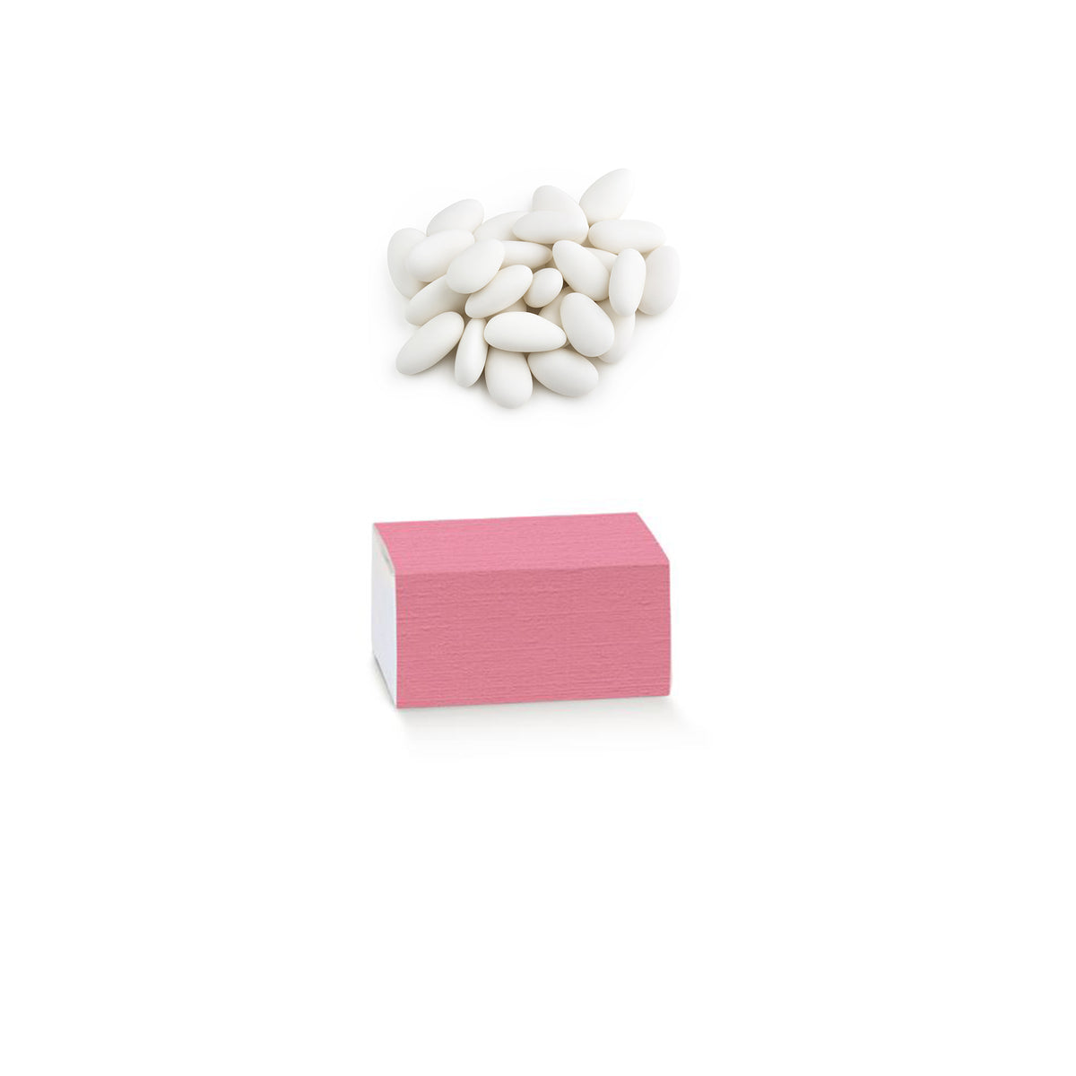 Scatola astuccio color fucsia piccola e confetti