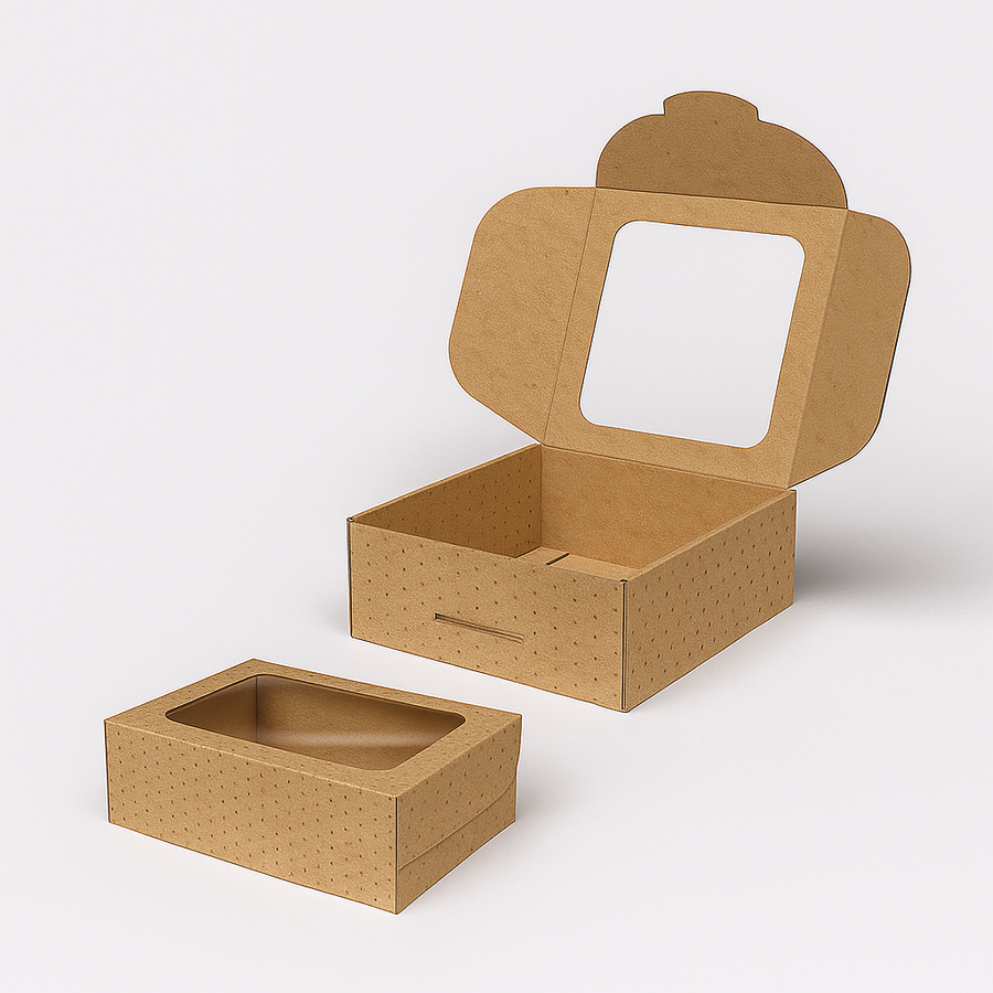Scatola pasticceria con finestra The Pack in cartone 23x23x7.5cm - per