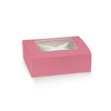 Scatola di carta fucsia con divisori e finestra 