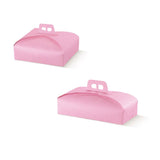Scatola porta torte rosa con pois bianchi, due misure