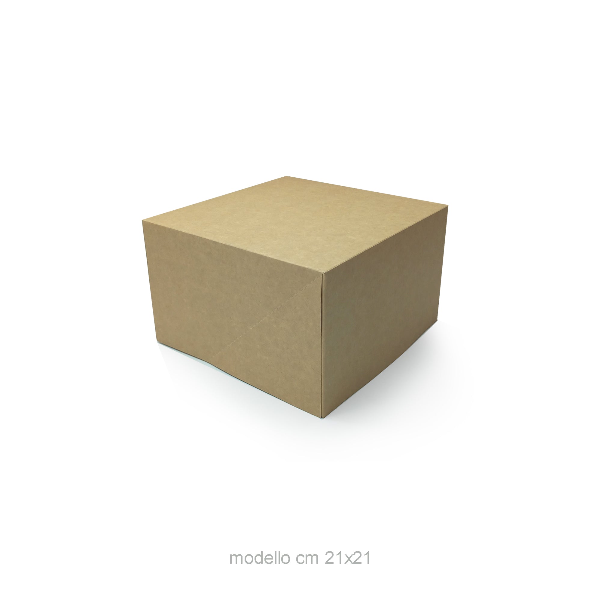 Scatola porta torte color avana modello cm 21 x 21 chiusa