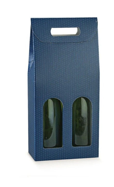 Scatola porta bottiglie da due, blu