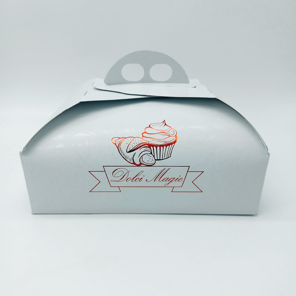 Scatola per torta bianca personalizzata con il tuo logo