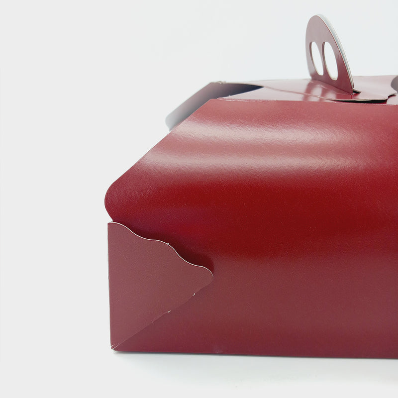 Scatola per torta rossa personalizzata con il tuo logo, dettaglio
