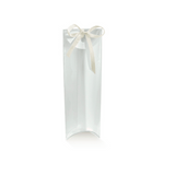 Scatola porta confetti trasparente, con fiocco bianco vuota 