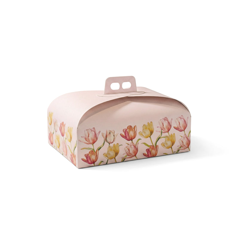 Scatola porta colomba fantasia tulipani