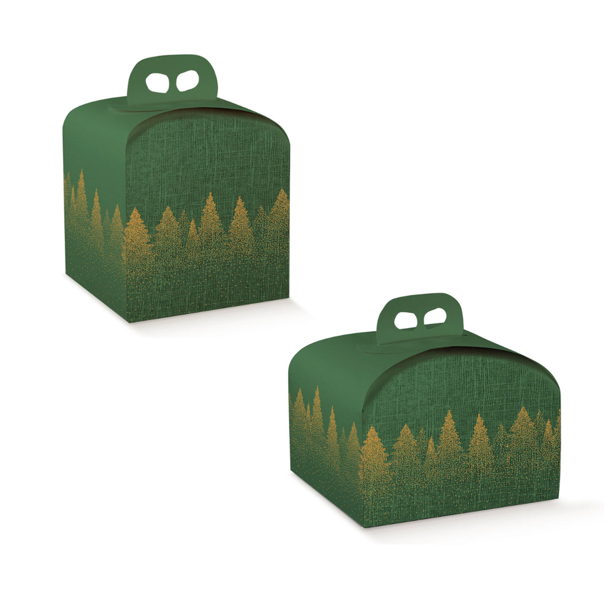 Scatola porta panettone verde, due diverse misure