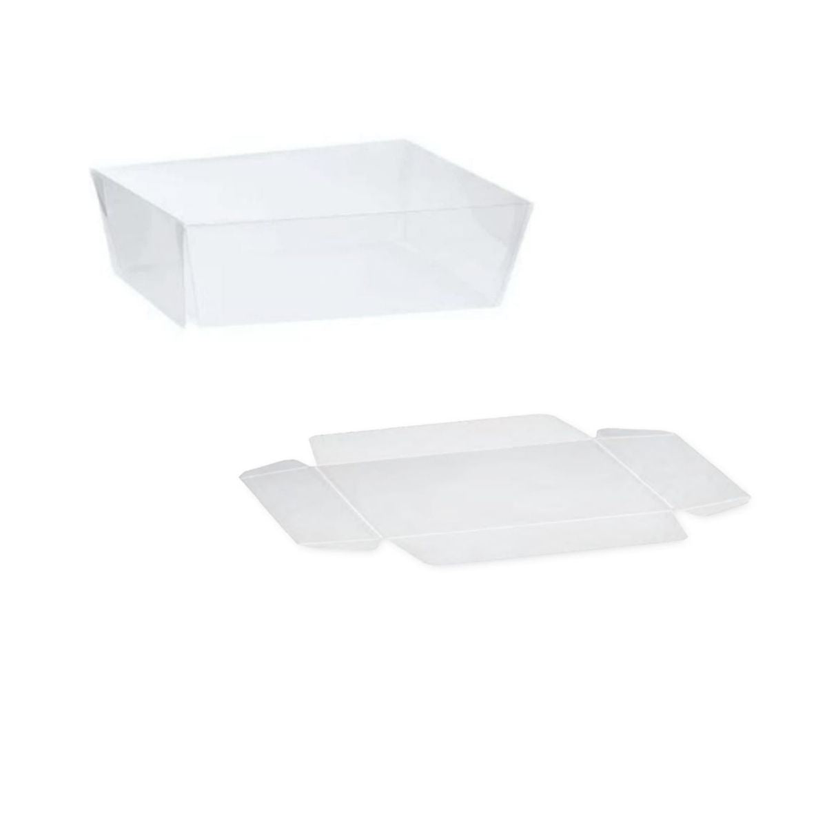 Scatola di plastica trasparente con coperchio ad incastro 
