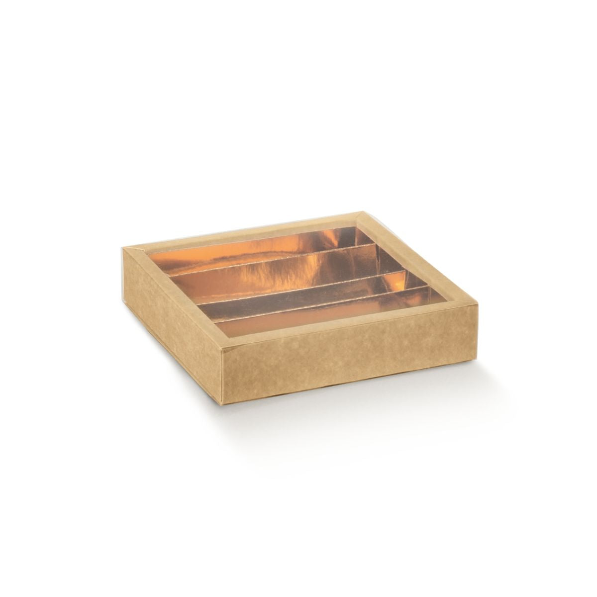 Scatola per cioccolatini, color oro, vuota