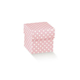 Scatole per bomboniere, rosa con pois bianchi