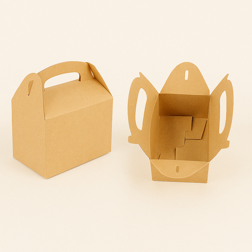 Scatola Take Away con Manico – Colore Avana (cartone intero)