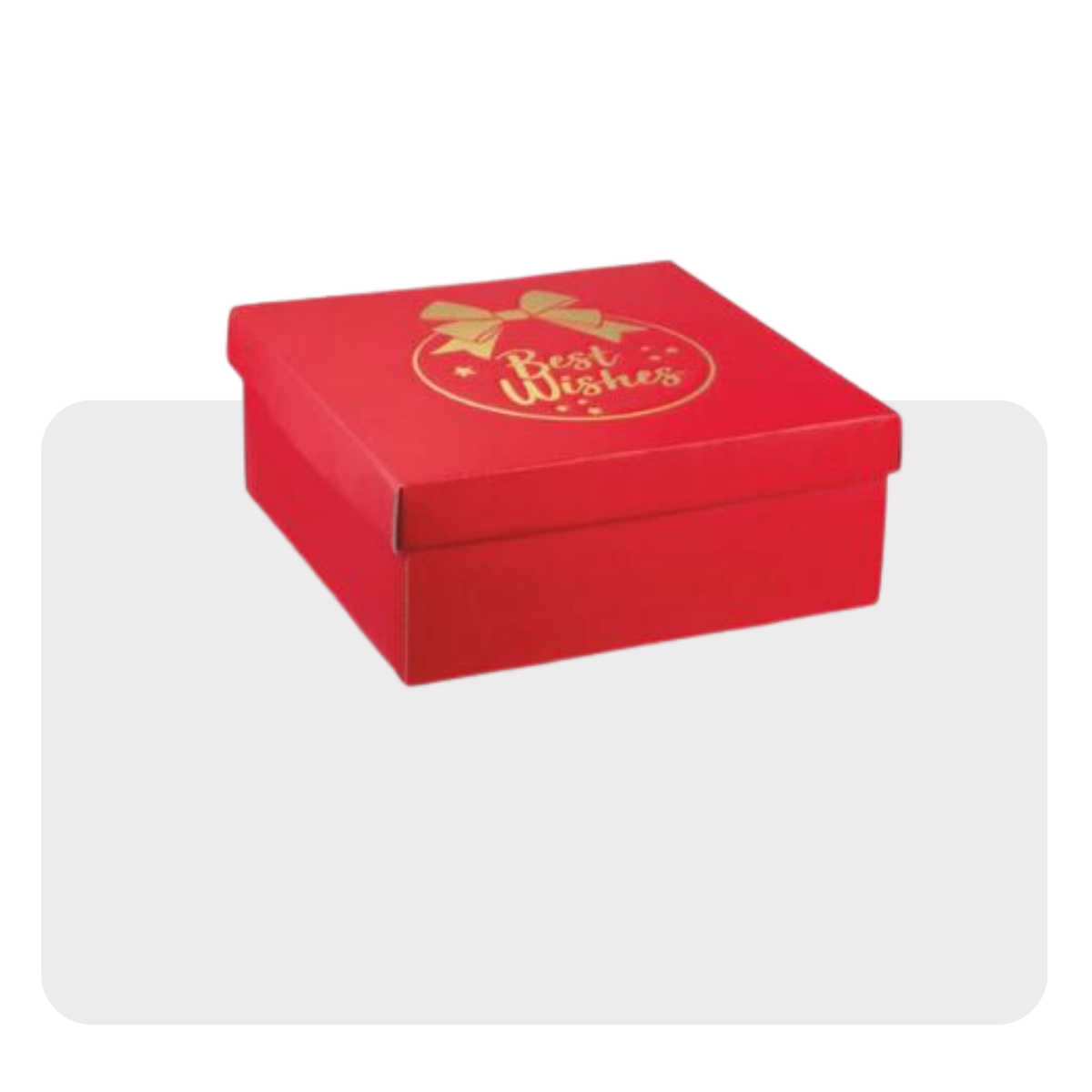 Scatola per regalo rossa con best wishes dorata