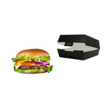 50 pz Scatola in cartone per hamburger nera da € 0,16 Cad + Iva